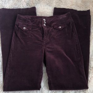High rise boot cut cord pant